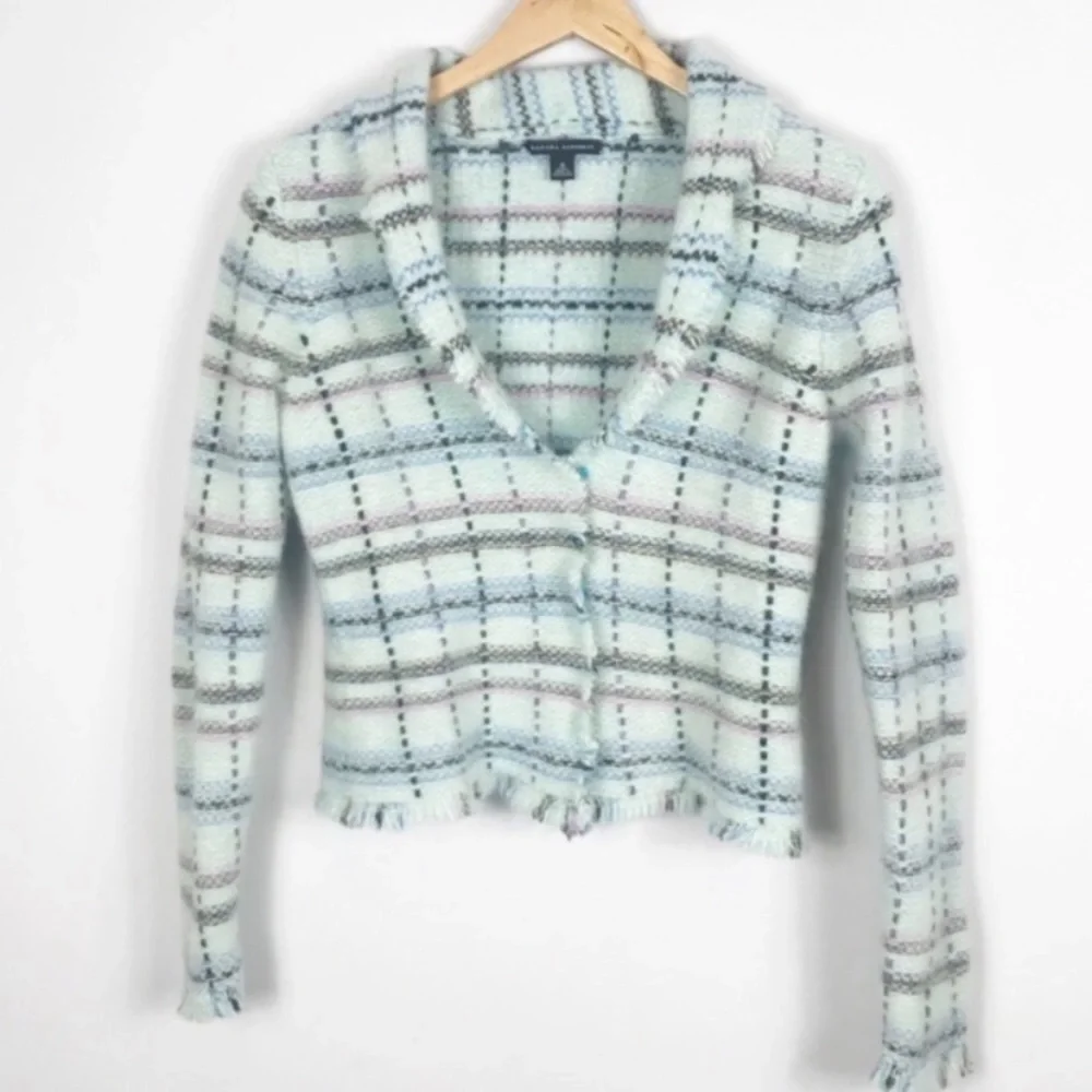 BANANA REPUBLIC Angora Wool Plaid Tweed Jacket